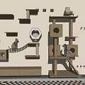 Modern cat climbing frame 3d model
