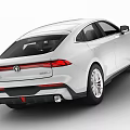 White Modern Sedan With Sleek Exterior And Front Grille Design Silver Wheels