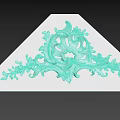 Ornate Decorative Triangle Architectural Component With Intricate Carved Floral Designs