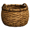 Handwoven Natural Rattan Wicker Basket Decorative Ornament Set with Handles for Home Decor