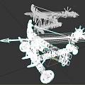 Ancient Wooden Siege Engines With Detailed Mechanical Structures Wheels And Arrowheads