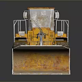 Yellow Construction Functional Vehicle With Front Loader Bucket And Large Tires 3d model