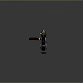 Futuristic Sci Fi Gun With Red Gold Accents And Decorative Mechanical Details