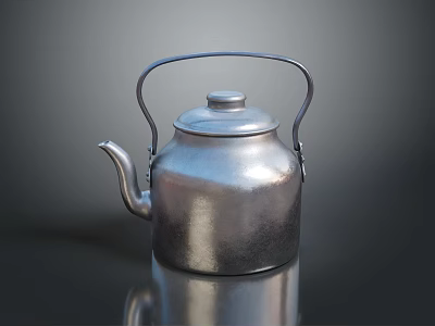 Silver Metallic Kettle Design For Daily Household Use And Kitchen Decor 3d model