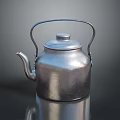 Silver Metallic Kettle Design For Daily Household Use And Kitchen Decor