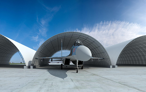 Modern Hangar 3d model