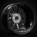 Premium Car Tire Featuring Black Glossy Rim With Red Accent And Sporty Multi Spoke Design