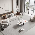 Modern sofa coffee table combination home 3d model