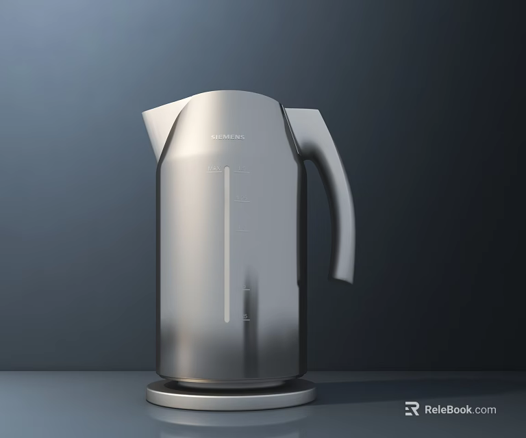 Sleek Stainless Steel Electric Kettle With Modern Design And Water Level Indicator 3d model 