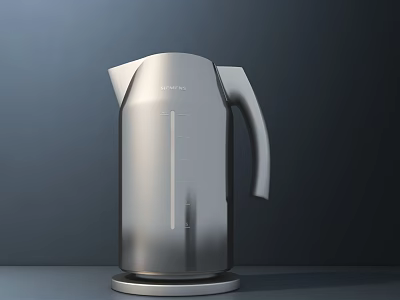Sleek Stainless Steel Electric Kettle With Modern Design And Water Level Indicator 3d model