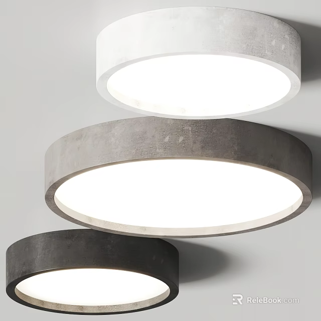 Round Modern Ceiling Lights In Different Colors For Home Lighting Design 3d model