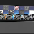 White Cars Display At Tech Exhibition With Intelligent Features And Trendy Design