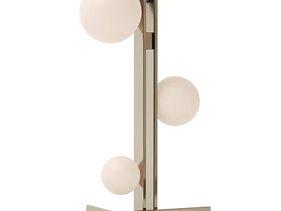 Modern Table Lamp With Three White Spherical Shades And Metal Stand Design 3d model