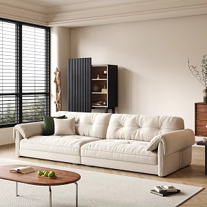Modern double sofa coffee table combination 3d model