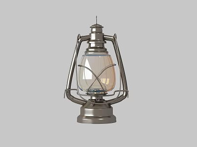 Vintage Candle Lamp with Metal Frame Glass Shade and Classic Home Decor Design 3d model