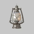 Vintage Candle Lamp with Metal Frame Glass Shade and Classic Home Decor Design