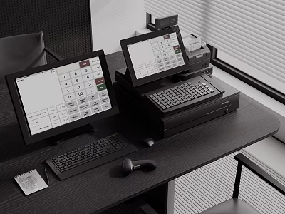 modern supermarket cash register 3d model