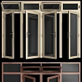 Modern Home Dining Table With Multiple Colored Frosted Glass Casement Windows For Stylish Interior Decoration