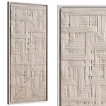 Elegant Light Beige Woven Texture Picture Frames With Geometric Pattern Design 3d model