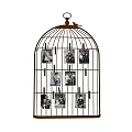 Birdcage Shaped Photo Wall Decorated with Clips and Black and White
