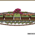 Vibrant Floral Display With Central Bouquet And Colorful Flowers Along Wooden Fence