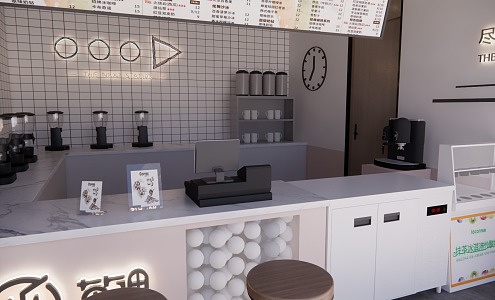 Net red milk tea shop 3d model