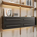 Elegant Modern Wine Rack With Metal Frame Black Drawers And Display Shelves