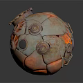 Steampunk Mechanical Sphere With Intricate Gears Metal Plates Circular Components And Copper Silver Metallic Texture