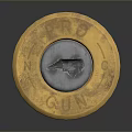 Shiny Golden Brass PRO GUN Bullet With Engraved Letters And Reflective Surface