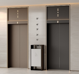 Elevator room villa glass elevator door stainless steel elevator sightseeing elevator 3d model