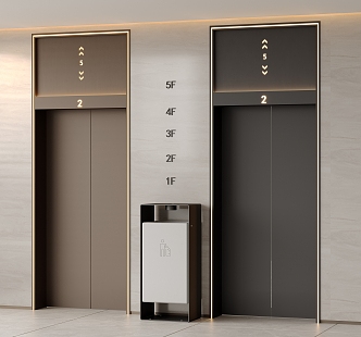 Elevator room villa glass elevator door stainless steel elevator sightseeing elevator 3d model