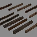 Natural Timber Components With Various Wooden Long Strips And Textured Surfaces