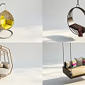 Stylish Hanging Chairs With Various Designs Comfortable Cushions And Metal Frames