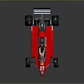 Red Racing Car With Driver In Helmet Dunlop Logo Number 27 And Rear Wing