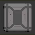 Cube Shaped Metal Equipment Case With Reinforced Edges Geometric Panels And Silver Finish