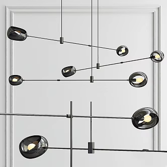 Modern Chandelier Aqaba Minimalist Hanging Pendant Light 3d model