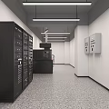 Modern Neat Monitoring Control Room Equipped With Server Racks And Standard Power Distribution Units