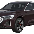 Audi Burgundy Modern SUV Coupe With Sleek Design LED Headlights And Alloy Wheels