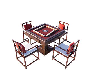 New Chinese Mahjong Table and Chair Mahjong Table 3d model