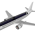 Passenger Airplane Exterior Design With Interior Seating Wings Engines And Fuselage