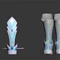 Elegant Silver Blue Decorative Boots And Stylish Headpiece For Daily Fashion Use
