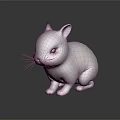 Adorable White Rabbit Toy With Black Ears In Sitting Pose On Dark Background