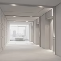 Modern Elevator Lobby With Textured Walls Polished Floor And Windows 3d model