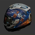 Cosmic Themed Astronaut Helmet Featuring Starry Galaxy Design And Reflective Finish