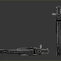 Realistic AK Rifles Featuring Wooden Stocks And Metal Parts On Dark Surface