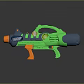 Colorful Kids Toy Water Gun With Green Blue Orange Grip And Round Nozzle Design