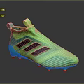 Green and Blue Knitted High Top Football Boots with Black Stripes and Spiked Soles