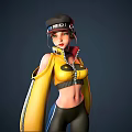 Game and Movie Character in Yellow Jacket with Black Tight Pants and Long Sleeves