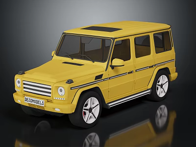 Yellow Off Road SUV With Black Roof And White Alloy Wheels Design 3d model