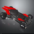 Futuristic Black Concept Sports Car With Bold Red Accents Sleek Aerodynamic Design Unique Wheels